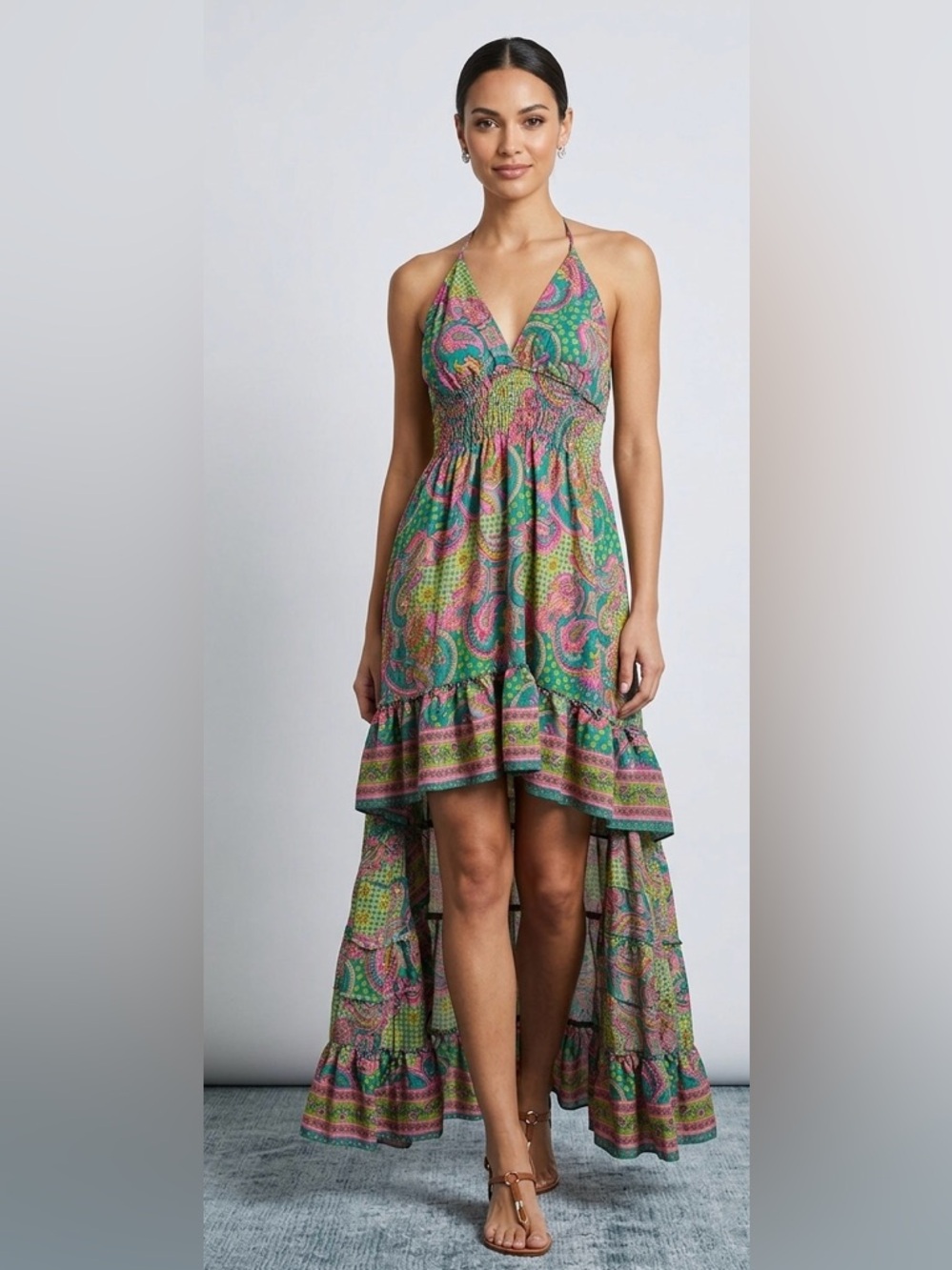 Zury High Low silk dress size M